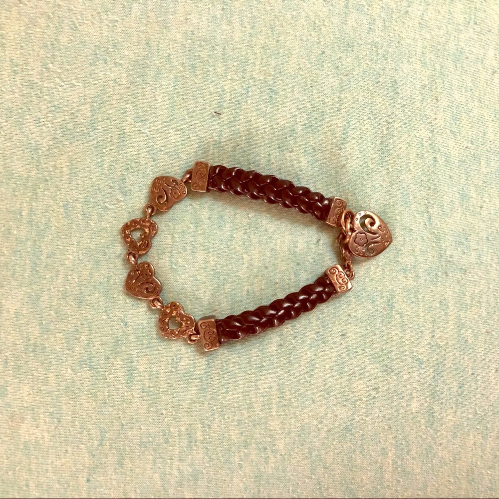 Black and silver heart bracelet